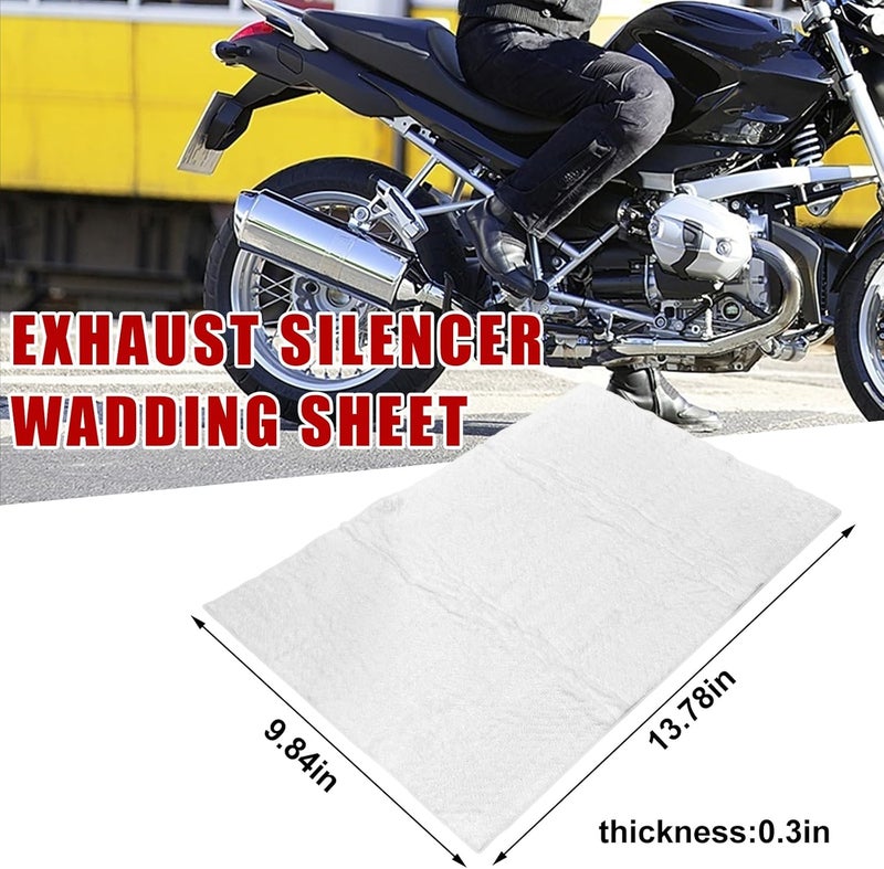 Yourkar Muffler Mat, Motorcycle Fiberglass Exhaust Muffler Mat, Silencer Packing for 2-Stroke 4-Stroke ATV Dirt Bike for Exhaust Pipe Wrap Mufflers, Motorcycle Accessories (13.8×9.8×0.3 inches) - Image 2